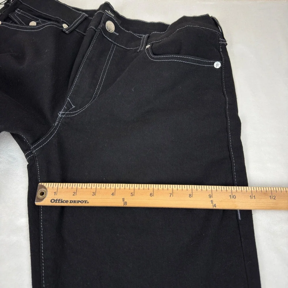 True Religion Ricky Flap SN Body Rinse Black Jeans Mens 36x32 Straight Leg NEW